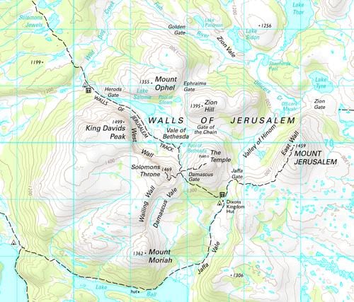 topografické mapy Jeruzaléma