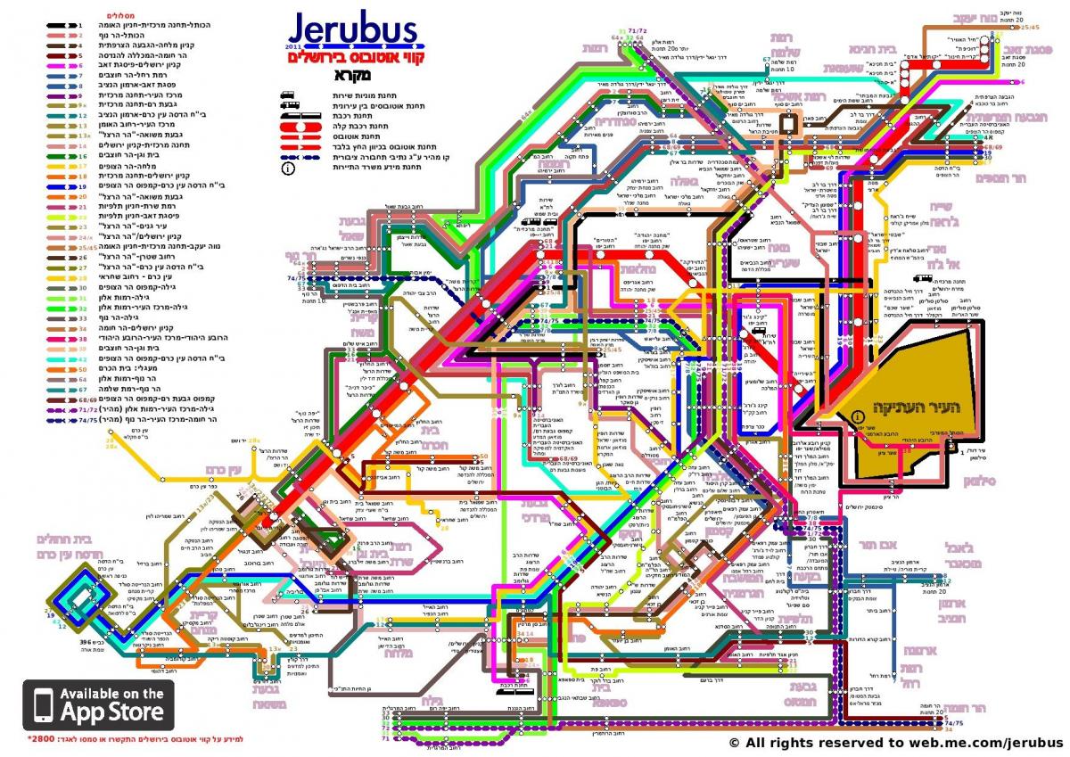 bus mapa Jeruzaléma