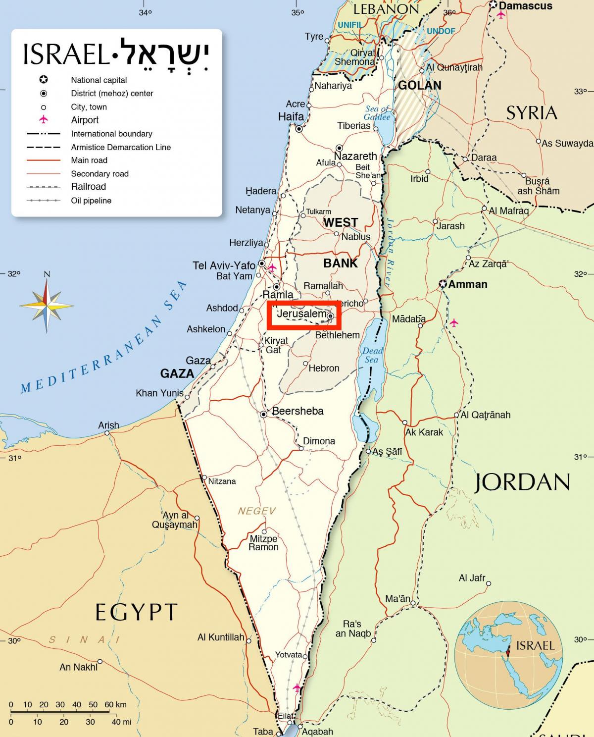 Jeruzalém na mapě