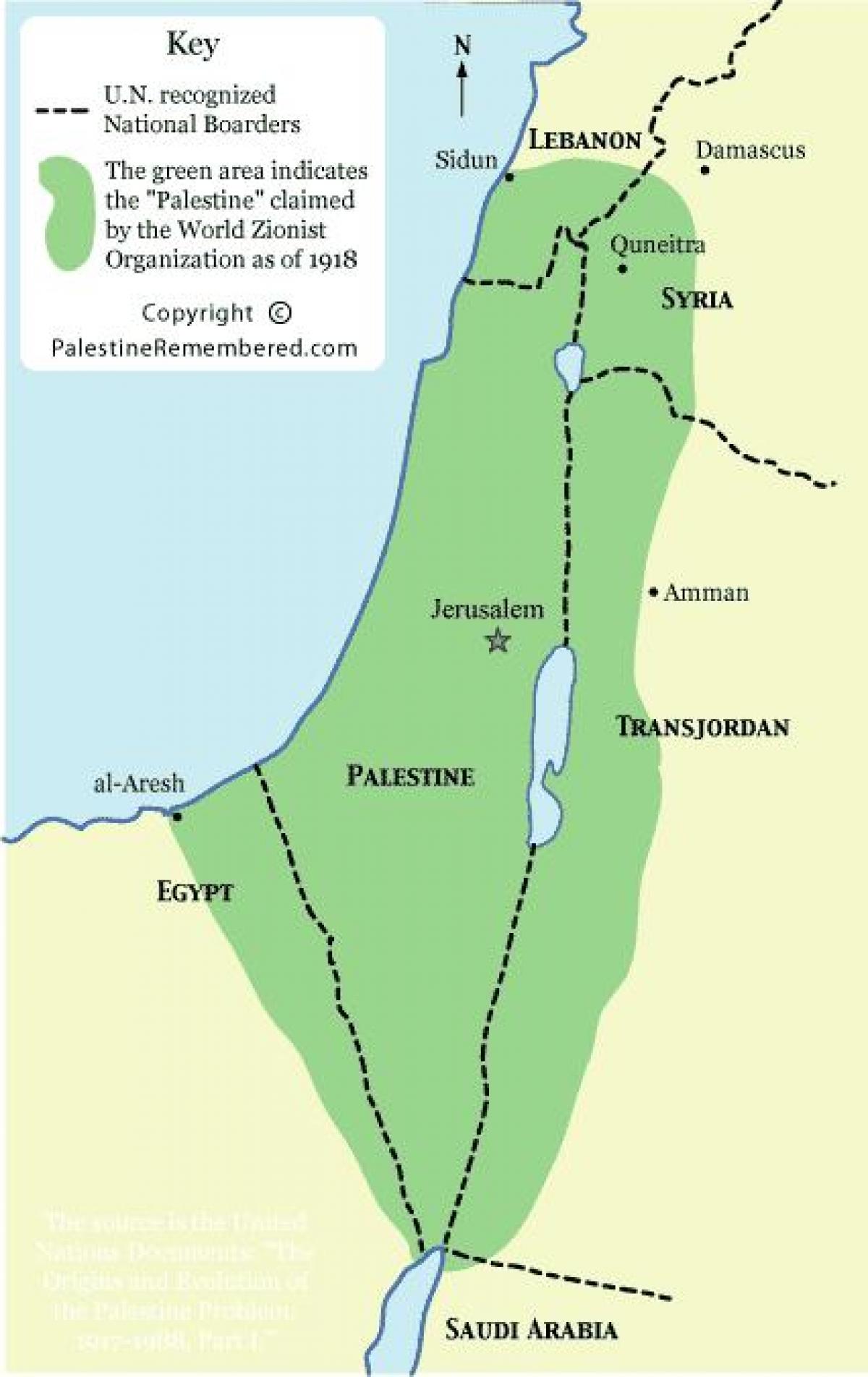 mapa sionista