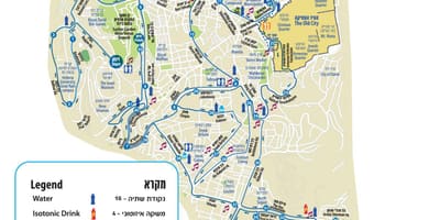 Mapa Jeruzaléma maraton