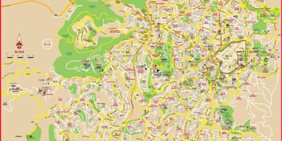 Turistická mapa Jeruzaléma