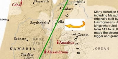 Mapa Jeruzaléma do damašku